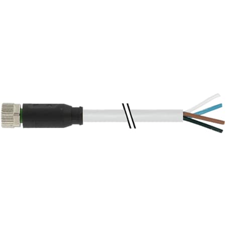M8 Female 0° With Cable, PVC 4x0.25 Gy UL/CSA 2m